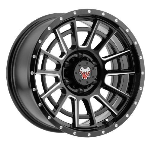 Mamba M226873065 M22 16x8 5x127 6mm Offset Matte Black W/ Machined Ball Cut & Drill Holes Wheel