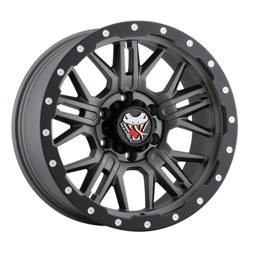 Mamba M258983N12G M25 18x9 6x139.7 -12mm Offset Matte Grey W/ Black Lip Edge Wheel