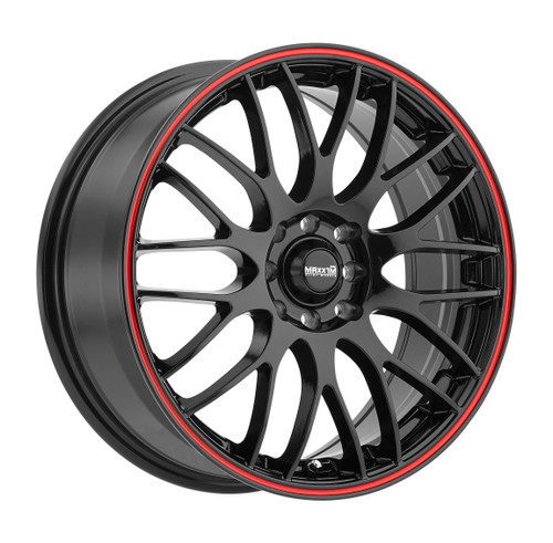 Maxxim MZ67T04405 Maze 16x7 10x100 10x114.3 40mm Offset Black/Red Stripe Wheel