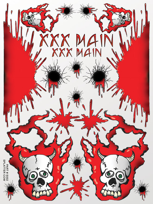 XXX Main Racing S002 Splatter Cow Sticker Sheet