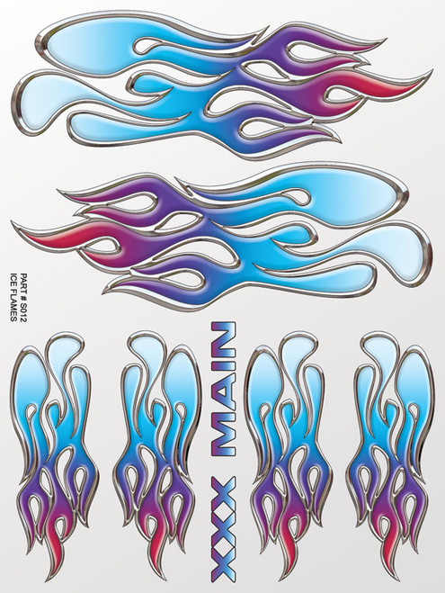 XXX Main Racing S012 Ice Flames Sticker Sheet