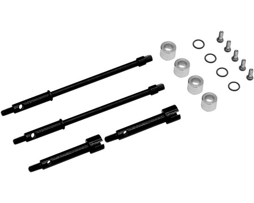 Hot Racing SXTF39W04 +4mm Steel Drive Stub Axles, for SCX24