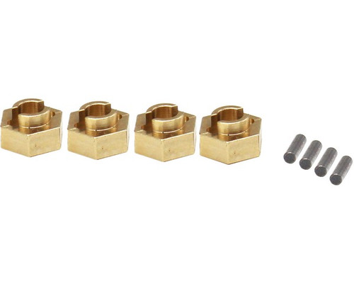 Hot Racing SXTF10H Brass Stock Wheels Hub, 7mm Hex, for SCX24