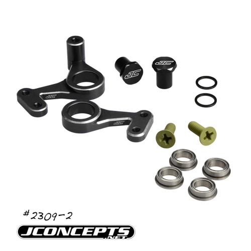 J Concepts 23092 RC10 Aluminum Steering Bell- Crank Set, Black