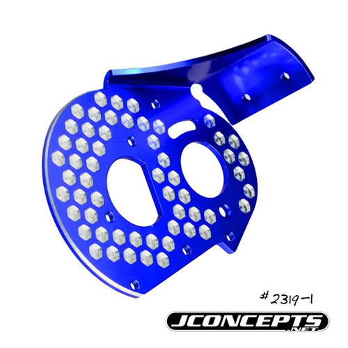 J Concepts 23191 RC10 Aluminum Rear Motor Plate Honeycomb, Blue