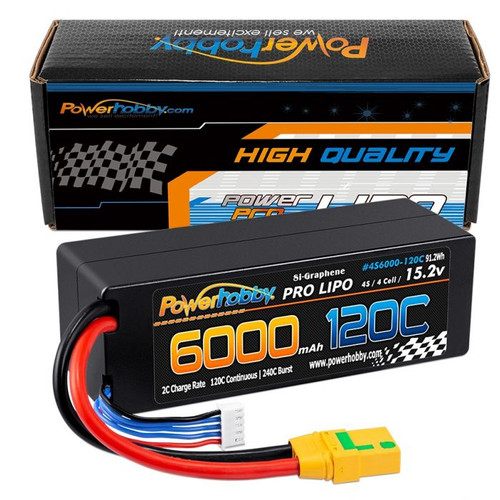 Power Hobby 4S6000120CXT90 4S 15.2v 6000mAh 120C Graphene + HV LiPo Battery XT90 Plug