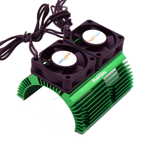 Power Hobby PH1289GREEN Powerhobby Heat Sink w Twin Turbo High Speed Cooling Fans