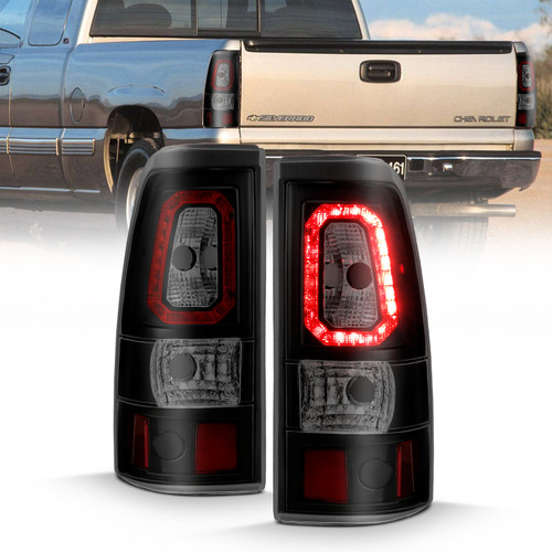 ANZO 311328 ANZO 2003-2006 Chevy Silverado 1500 LED Taillights Plank Style Black w/Smoke Lens