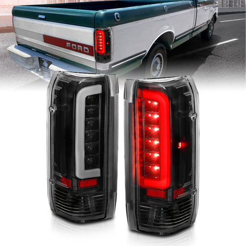 ANZO 311350 ANZO 1987-1996 Ford F-150 LED Taillights Black Housing Clear Lens (Pair)