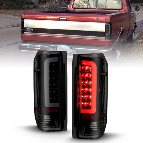 ANZO 311351 ANZO 1987-1996 Ford F-150 LED Taillights Black Housing Smoke Lens (Pair)