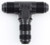 Fragola 483408-BL #8 Bulkhead Tee Fitting Black