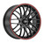 Maxxim MZ56D04385 Maze 15x6.5 8x100 8x114.3 38mm Offset Black/Red Stripe Wheel