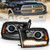 ANZO 111489 ANZO 2009-2018 Dodge Ram 1500 Projector Headlights Plank Style Halo w/Switchback Matte Black