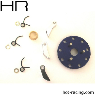 Hot Racing TRX100S306 Traxxas 2.5 3.3 Blue Aluminum Flywheel 3-Shoe Clutch Kit