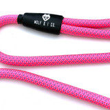 This bright pink dog leash with lavender weave is sure to turn heads! Introducing Bubblegum, this rope dog leash has been designed with only the finest pure silk yarn cores and dual outer sheath for a strong yet light leash for everyday use.
