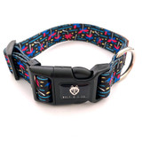  Wolf & I Co. Palm Springs Dog Collar features stainless steel leash attachment, id tag attachment and secure buckle. Suitable for medium to large sized dogs.