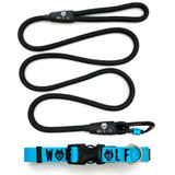 Wolf & I Co. Sensei 6ft climbing rope dog leash is made of ultra-strong nylon climbing rope. Nylon is lightweight, weatherproof, and will not mildew or fray (unlike cotton rope leashes). Paired with a XL Heart Throb dog collar your dog will be ready for adventure. Shop leash and collar sets online and save!