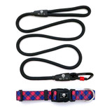 Wolf & I Co. Ninja 6ft climbing rope dog leash is made of ultra-strong nylon climbing rope. Nylon is lightweight, weatherproof, and will not mildew or fray (unlike cotton rope leashes). Paired with a Highlander dog collar your dog will be ready for adventure. Shop leash and collar sets online and save!