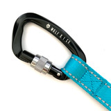 Wolf & I Co. Sea Foam blue training leash features a 25kn carabiner for extra strength.