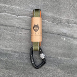 Wolf & I Co. Grasshopper army green training leash australia, features stainless steel d ring, neoprene handle, reflective weave for night walks and an extra tough 25kn carabiner.