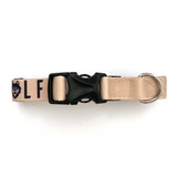 Shop Wolf & I Co.'s beige ML dog collar, a practical dog collar with id tag. Best for active dogs. Shop online now!