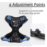 The Wolf & I Co. No Pull Dog Harness features four adjustment points to support a customisable fit now, and as your dog grows.