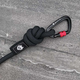 The Wolf & I Co. Ninja six foot black dog leash features a secure locking carabiner in black.