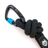 The Wolf & I Co. Sensei four foot black dog leash features a secure locking carabiner in black.
