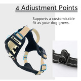 The Wolf & I Co. No Pull Dog Harness features four adjustment points to support a customisable fit now, and as your dog grows.