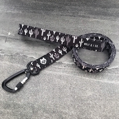 Wolf & I Co.'s Cafe Series features five foot long strap leashes with swivel locking carabiners, ideal for those dogs that see more side walk than side of a mountain.