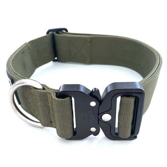 Wolf & I Co. Alpha Wolf Division dog collars feature 1.5" (4cm) wide hardwearing military grade nylon with reinforced stitched for durability strength and security.