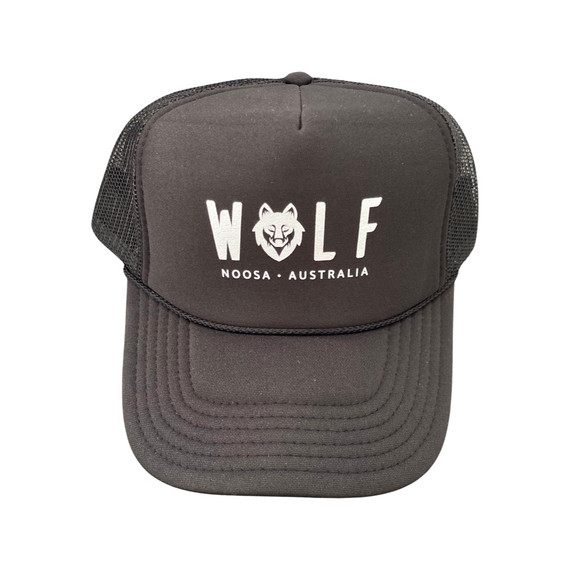 The Limited Edition Team Wolf Trucker Cap in black is adjustable and one size fits all.