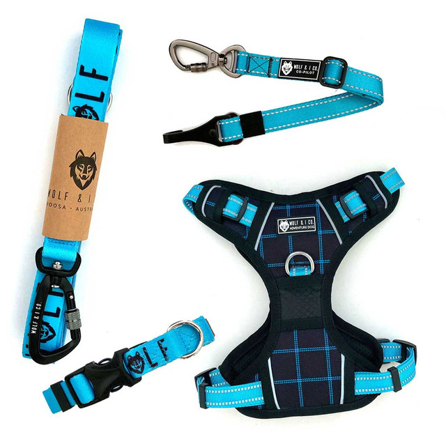 Ensure your pup travels safely every time. This travel pack for puppies features high visibility front and back clip puppy harness, dog seatbelt, SM puppy collar and 5ft dog leash. Shop online today and save!