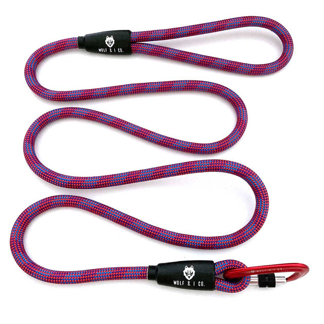 This red and blue dog leash is next level! Introducing Musk Cartel, this rope dog leash features red and blue weave and a super cool red carabiner to match. This rope leash is expected to sell pretty quickly so get yours while stocks last!