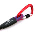The Wolf & I Co. Musk Cartel red and blue dog Leash features a secure locking carabiner in red.