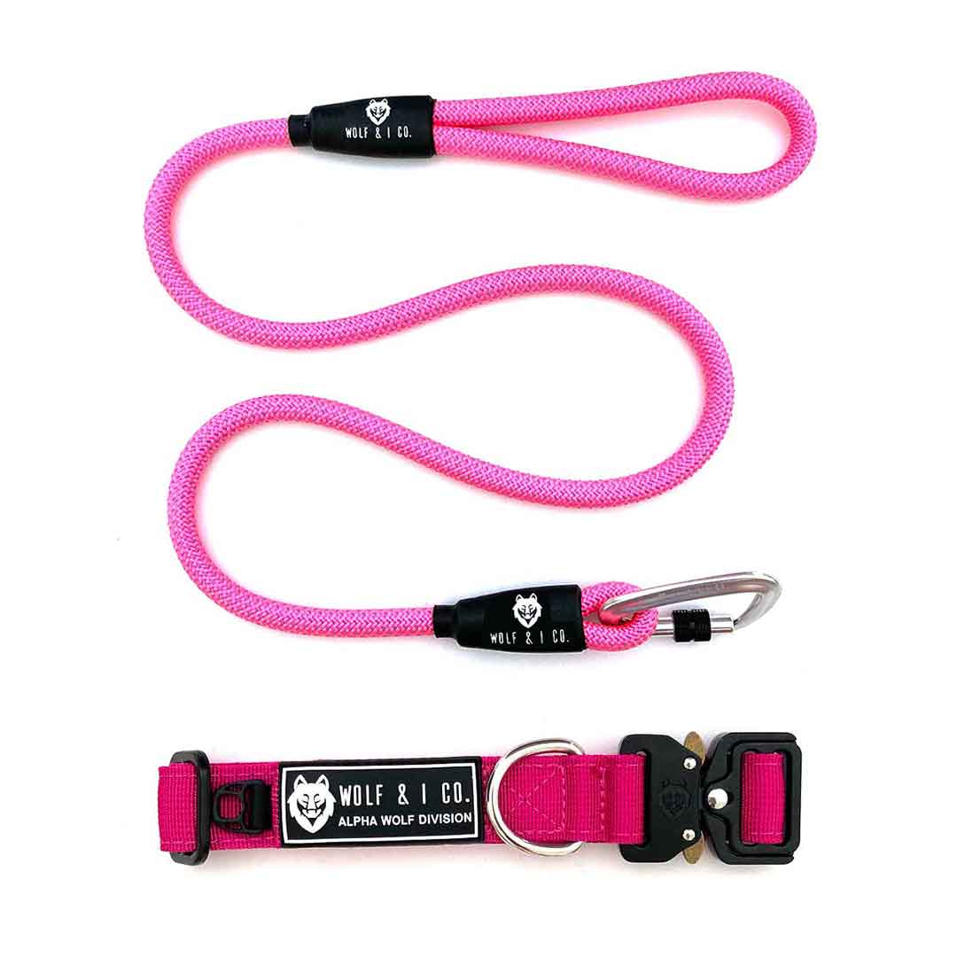 pink rope collar