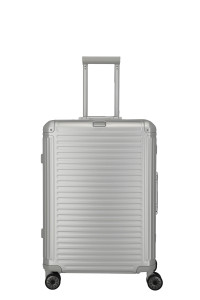 Travelite NEXT Medium Aluminium Luggage – Silver - Front