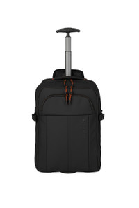 Travelite BRIIZE 2 Wheel Trolley Backpack – Black - front with pull handle