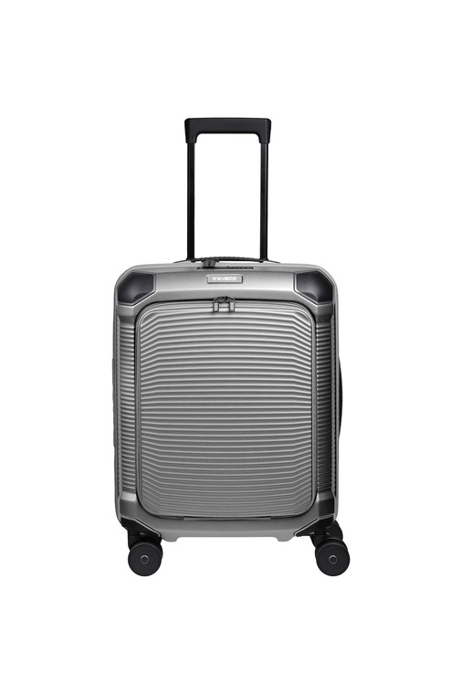 Travelite MILLENNIUM Cabin Trolley with Front Pocket – Silver - front