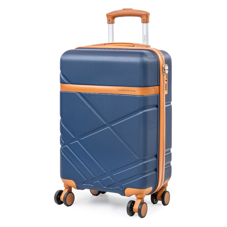 London Fog Eton Small Black Hard Shell Suitcase - 8 Spinner Wheels and TSA Lock - main