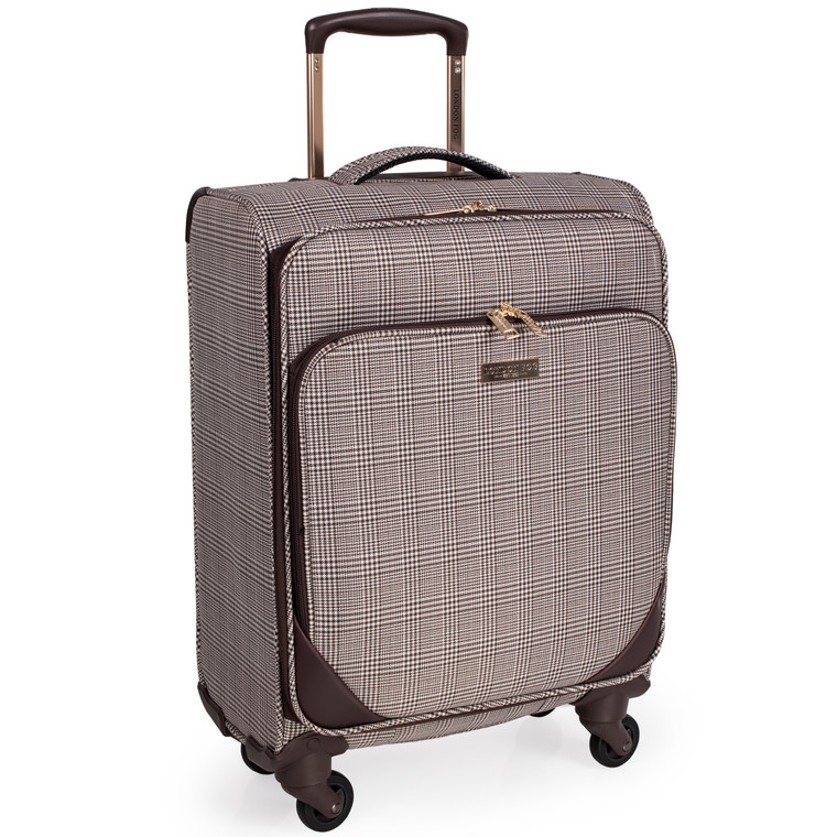 London Fog Camberley Cabin Trolley - Lightweight Soft Shell Carry-On (Brown) - main