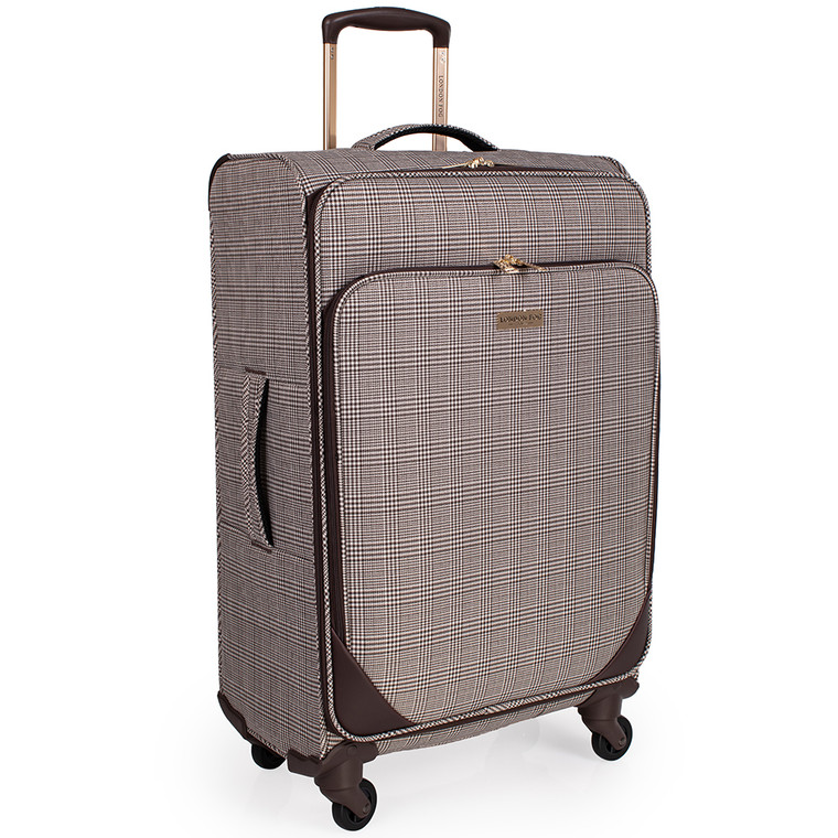 London Fog Camberley Medium Trolley - Soft Shell Lightweight Suitcase (Brown) - main
