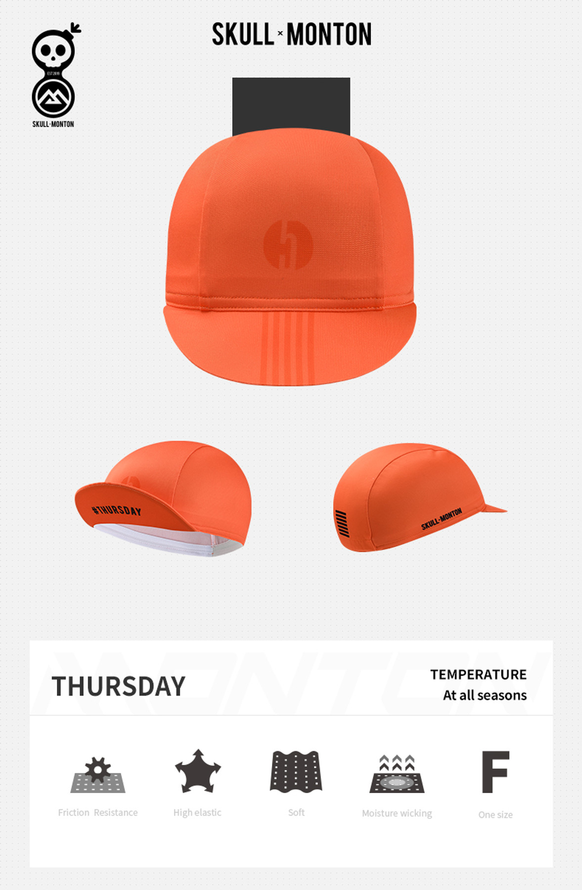 orange cycling cap