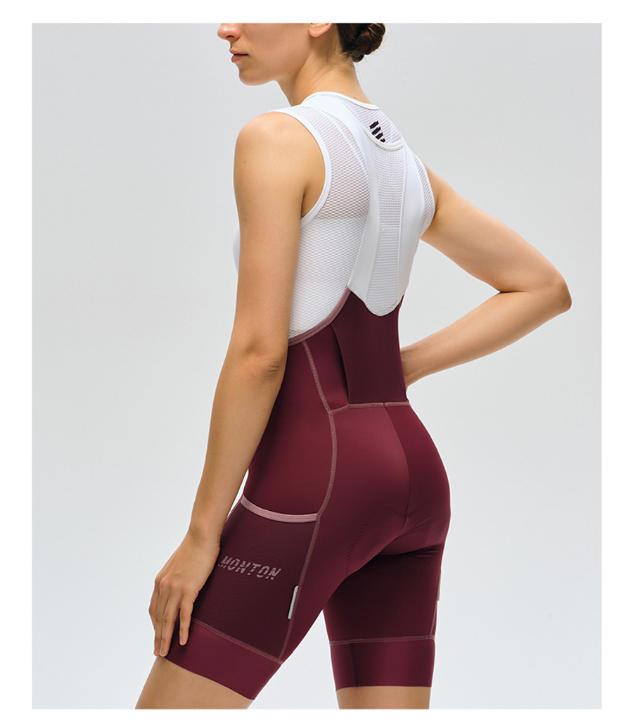 Women's Chase Bib Shorts - burgundy red