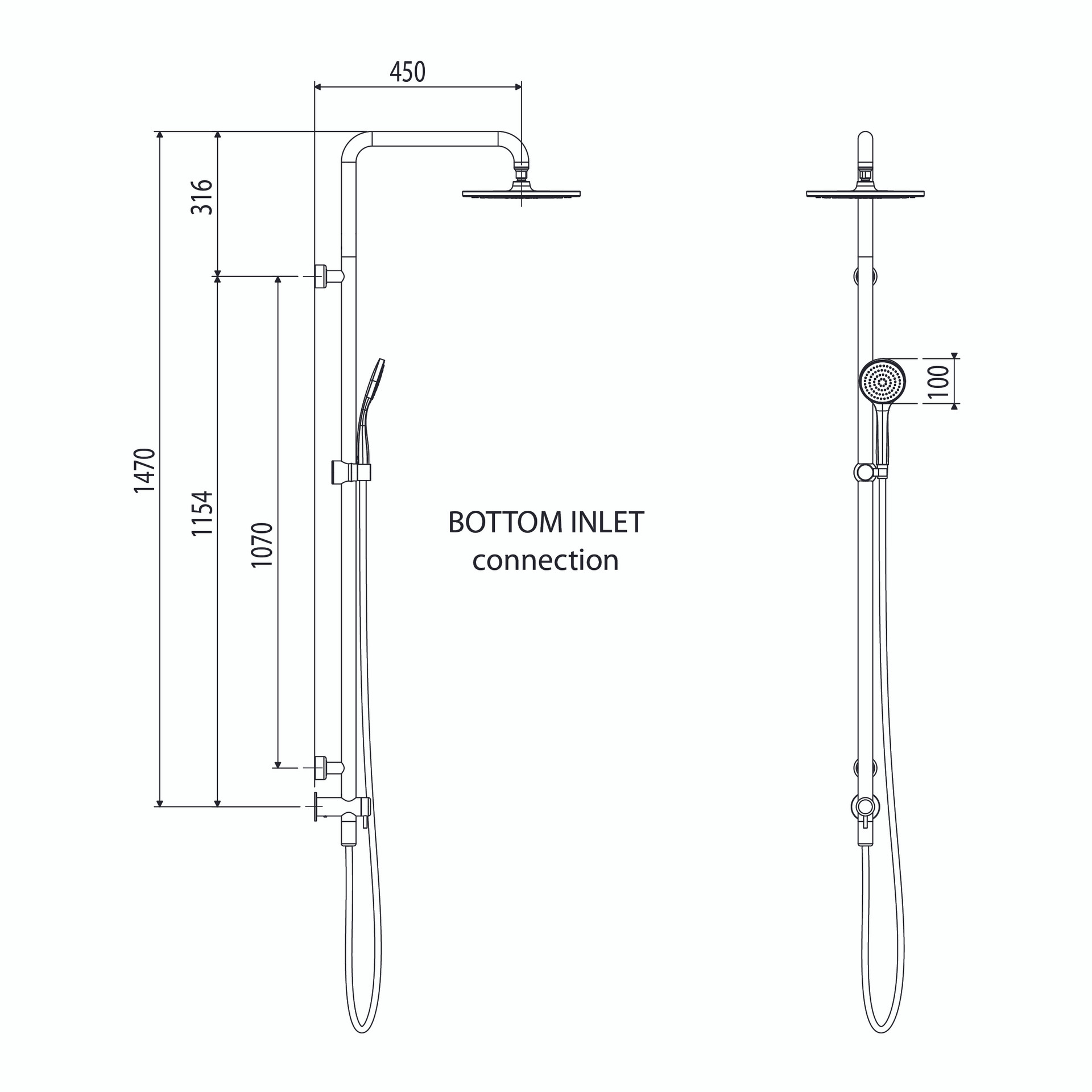 Linear Twin Waters™ - Bottom Inlet
