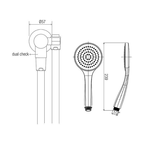 Handheld Shower Wall Outlet Bracket Kit