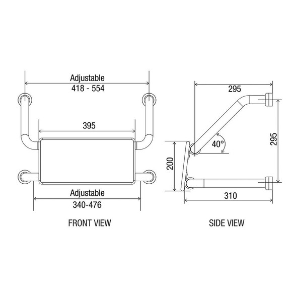 Hygienic Seal® Wall Mounted Backrest with Hideaway™ Mounting System