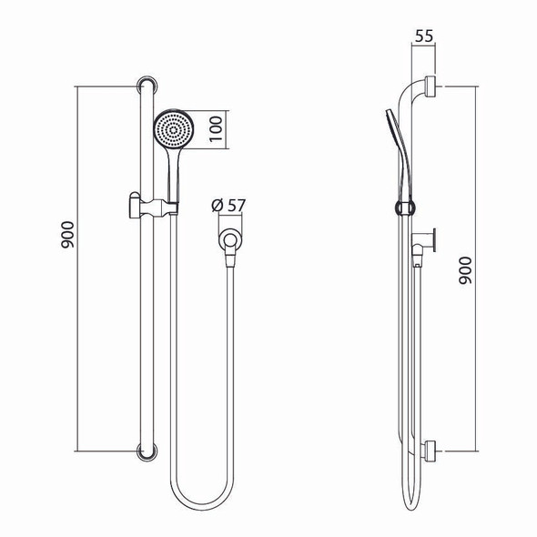 Hygienic Seal® Glide Slide Shower Kit