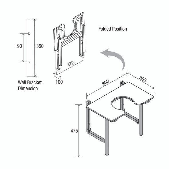 Shower Seat With Cutout