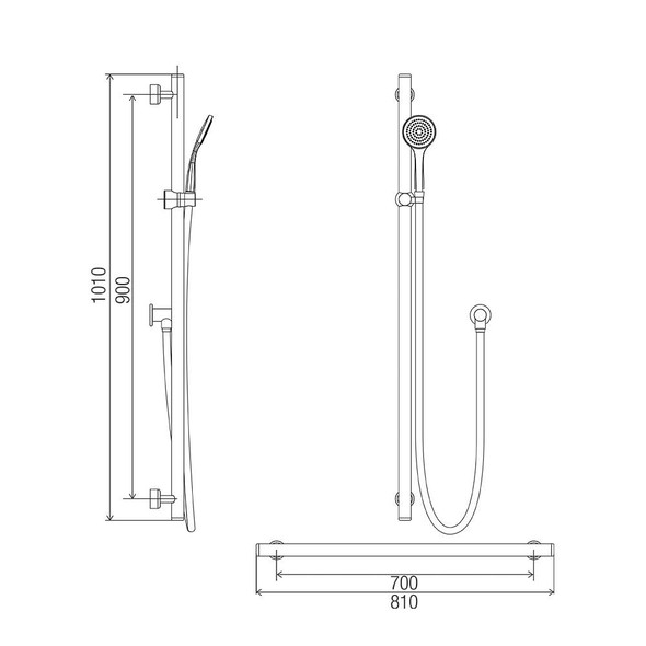 Linear Friction Slide Inverted "T" Shower Kit